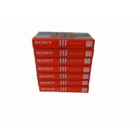 Lot of 7 Sony HF 60 Blank Cassette Tapes High Fidelity 60 Minute NEW Sealed - Picture 3 of 5